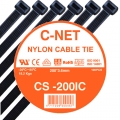 เคเบิ้ลไทร์ 8” (3.6 x 200 มม.) สีดำ (C-NET Cable Tie) 